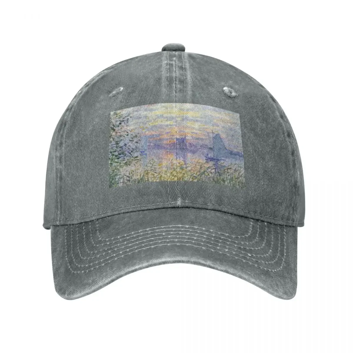 Claude Monet |  Soleil Couchant Sur la Seine à Lavacourt  - Sunset on The Seine Cowboy Hat Visor Hip Hop Women Caps Men'S Hat