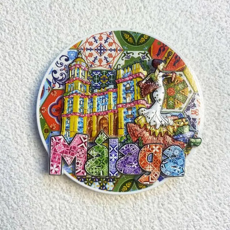 Malaga, Spain Internet Celebrity Magnetic Fridge Magnet3d3D Dancing Girl Decoration Creative Travel Souvenir