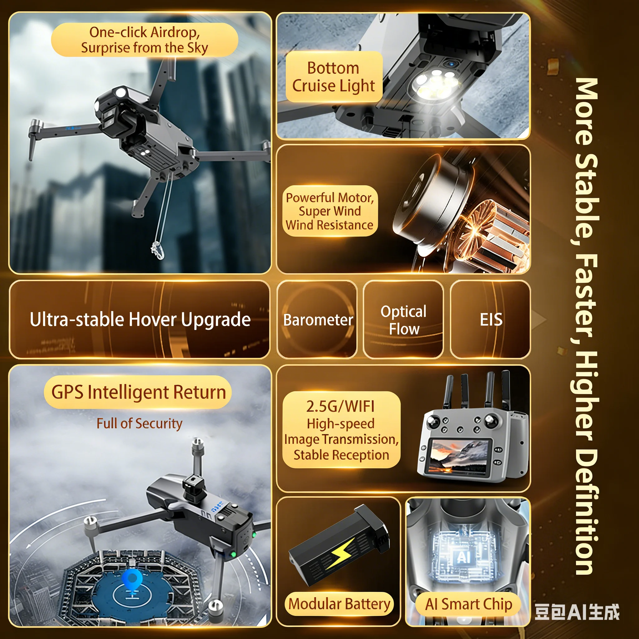 NOVO X2 Drone Profissional 5G - Drone Gimbal Brushless avaliação e preço