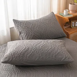 KDJEIKZ 1 Piece /2Pcs Waterproof Quilted Pillowcase Solid Color Pillow Cover Case 48x74cm Pillowsham (No inner core)