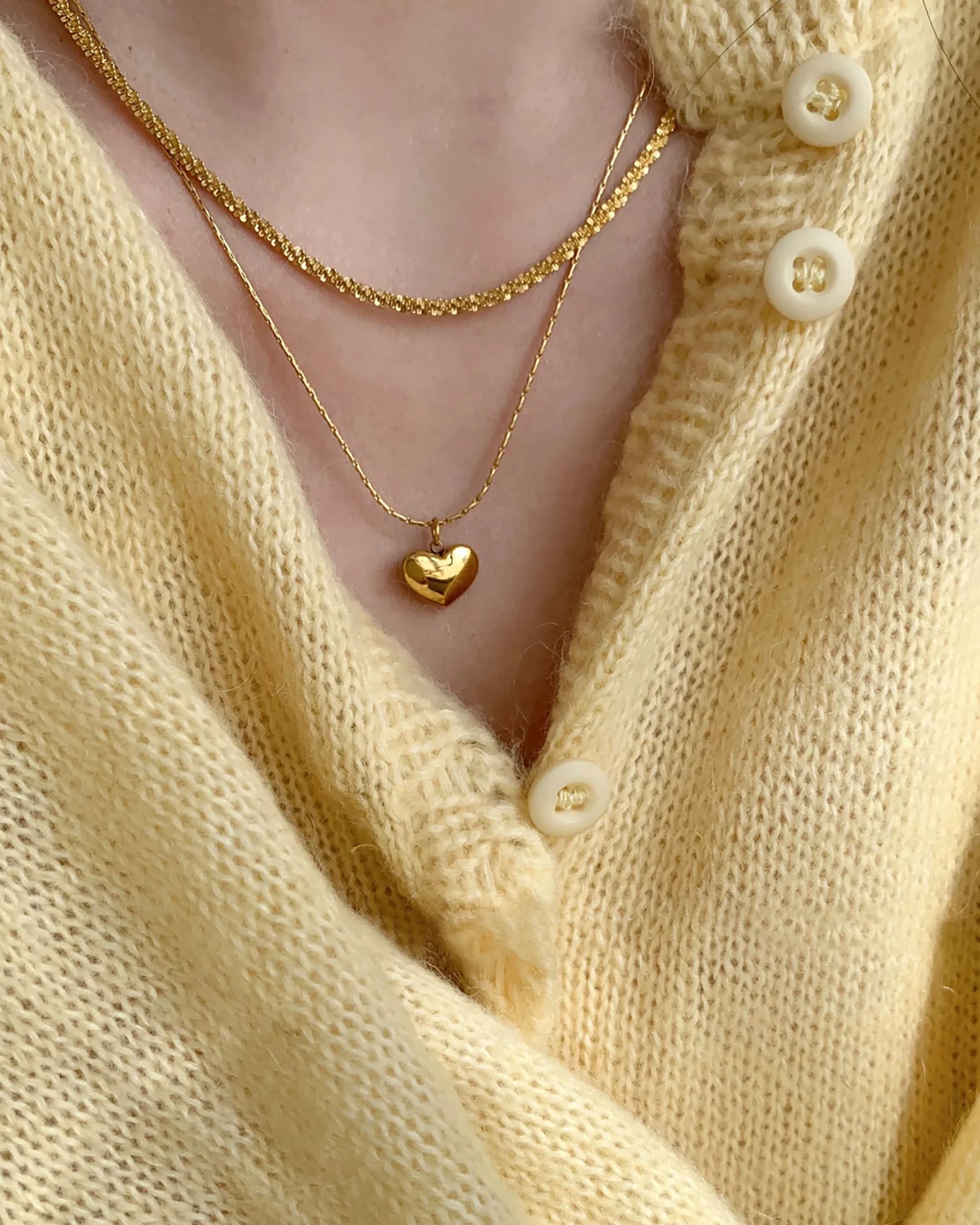 Korean Trendy Red Heart Pendant Golden Stainless Steel Necklace for Women Sweet Elegant Niche Design Party Jewelry Wedding Gifts