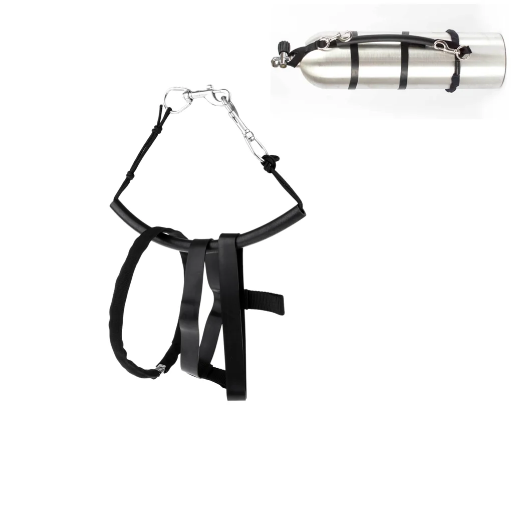 Scuba Dive Stage Bottle Rigging Kit Portable Diving Tank Strap Holder with Snap Clip for Mini Scuba Tank Setup
