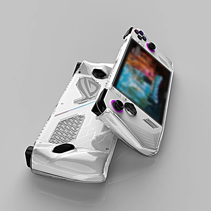 Funda de piel ergonómica, accesorios de juego para Asus ROG Ally, funda protectora trasera de silicona transparente para consola de juegos