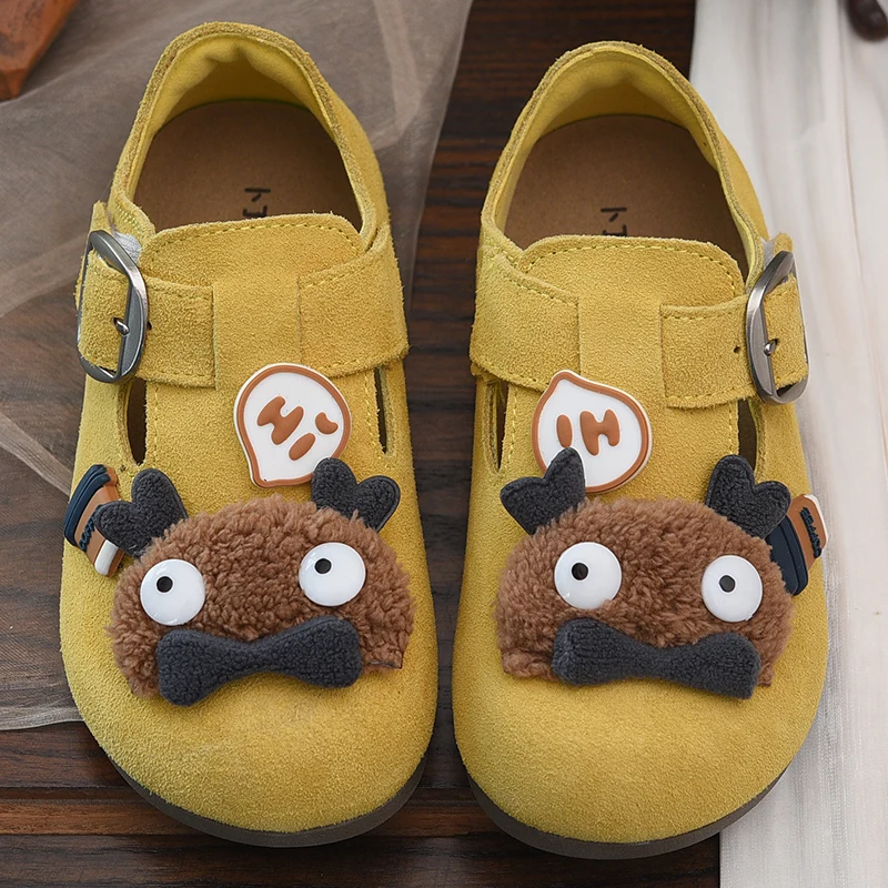 

Girls' Boken shoes, genuine leather children's small leather shoes, 2025 Spring and Autumn new children's shoes, cartoon boys' s