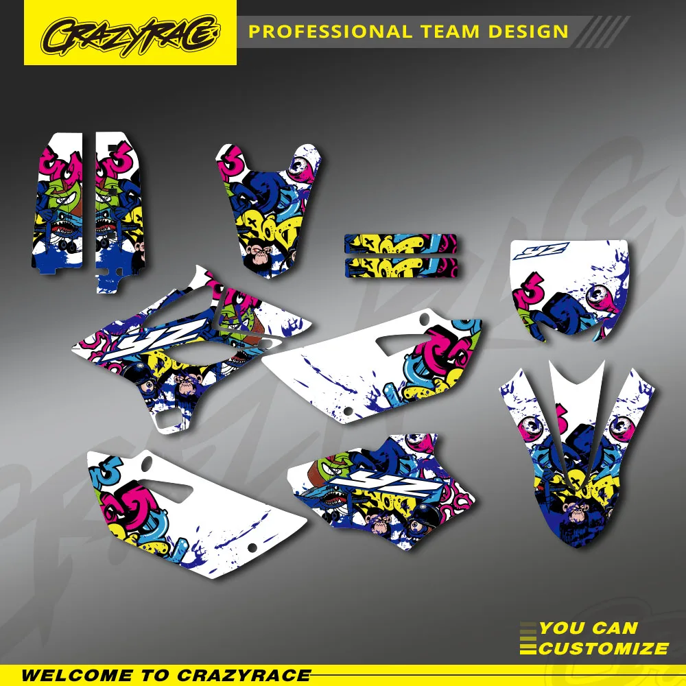 

For YAMAHA YZ85 YZ 85 2015 2016 2017 2018 2019 2020 2021 YZ85 Motorcycle Full Graphics Decals Stickers Kits Customize Number