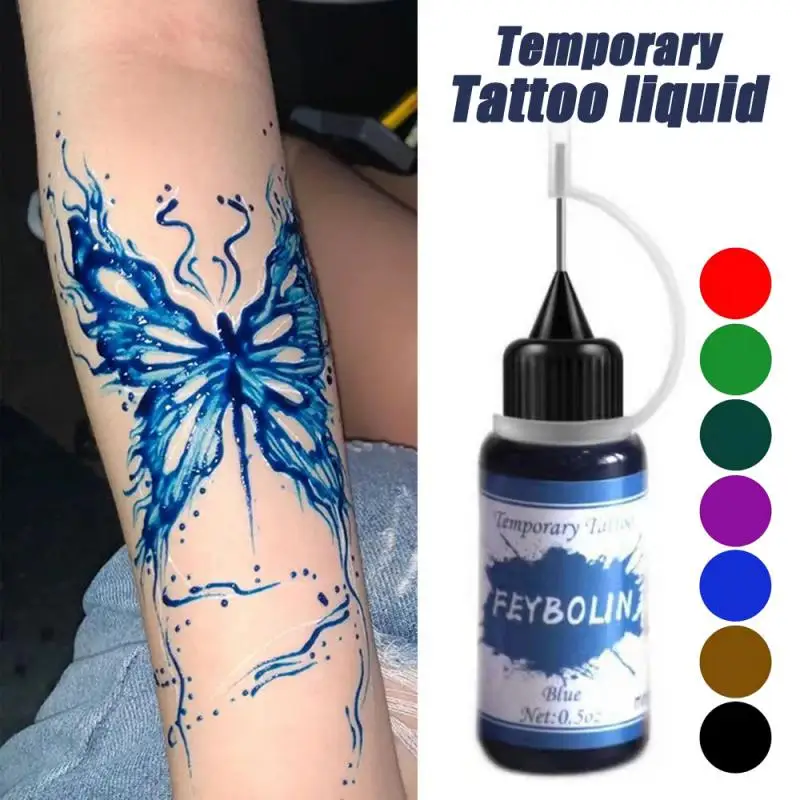 Temporary Tattoo Indian Henna Tattoo Ink Body Art Paint Semi-Permanent Makeup Pigment No Pain Eyebrow Eyeliner Beauty Supply DIY