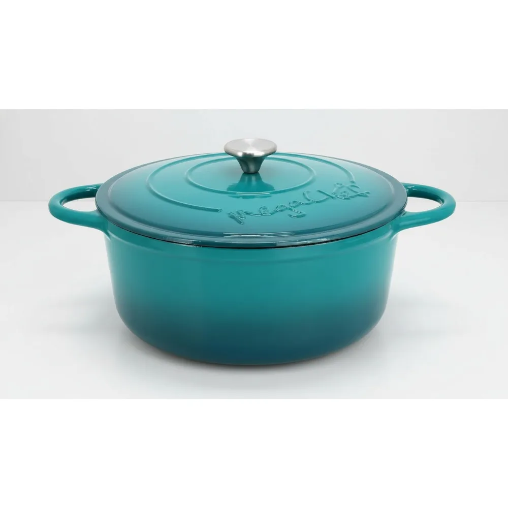 

Холлированная чугунная печь емкостью 6,35 литра с самовыравнивающейся крышкой, безопасная в духовке до 500 лет ° F - Идеально подходит для выпечки и запекания