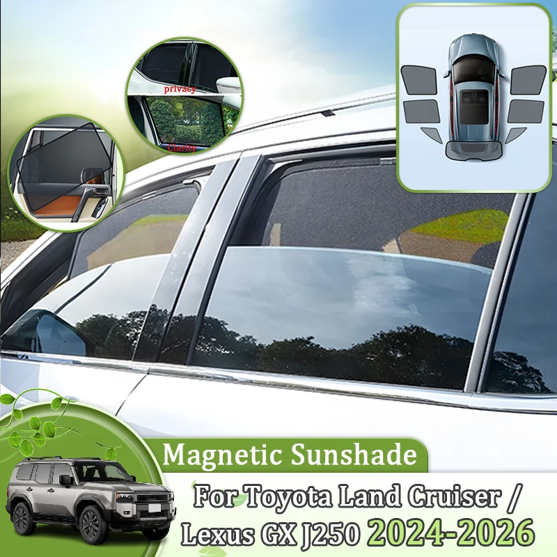 

Для Toyota Land Cruiser Prado J250 MK5 2024 2025 2026 автомобильный сетчатый солнцезащитный козырек, магнитный козырек, солнцезащитный козырек, часть штор, аксессуары