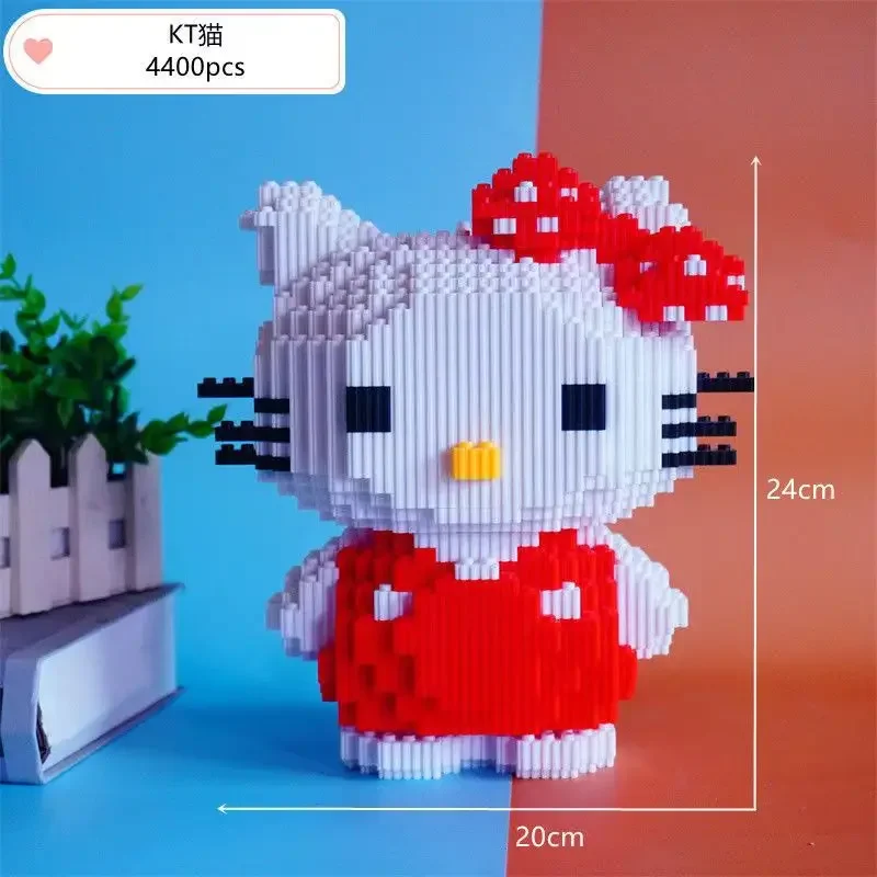 Hello Kitty Driedimensionale Kleine Deeltjes Geassembleerde Bouwstenen Voor Kinderen Puzzel Geschenk Decompressie Speelgoed