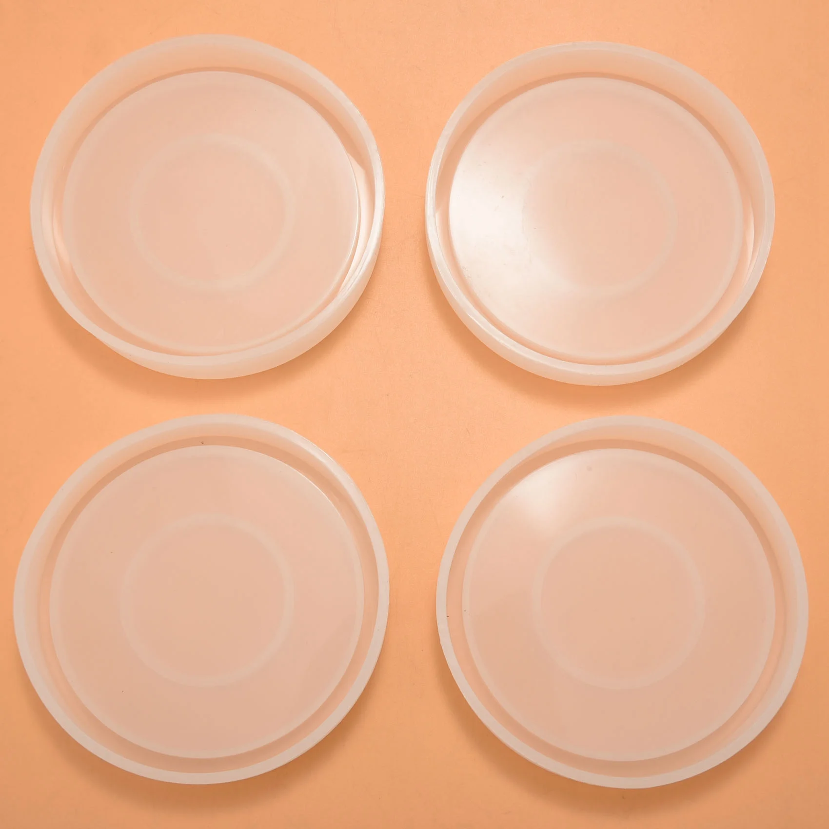 4 Pack Big Diy Round Coaster Silicone Mold, Diameter 3.94Inch/10Cm, Molds For Casting With Resin, Cement CNIM Hot