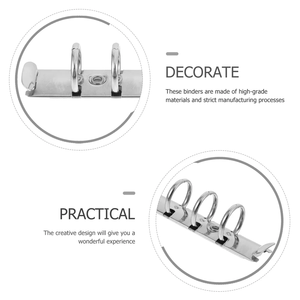 6 Pcs Binder The Notebook DIY Rings Accessories Metal Office Loose Leaf Stainless Steel Segmented Six-hole