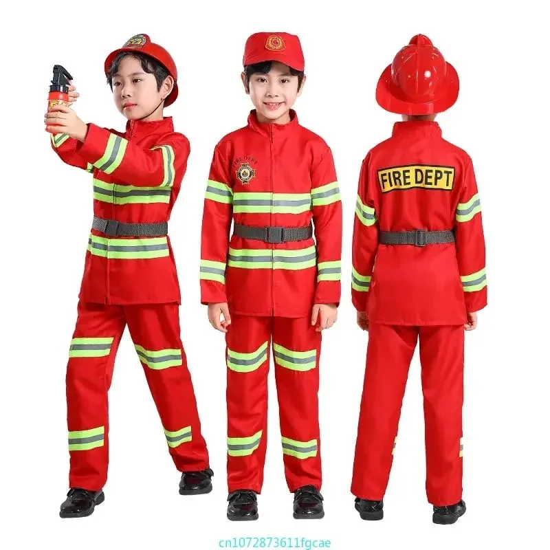 Uniforme de bombero para niños, disfraz de bombero Sam, ropa de trabajo para niños, accesorios, conjunto de actuación para niño y niña, regalos de navidad