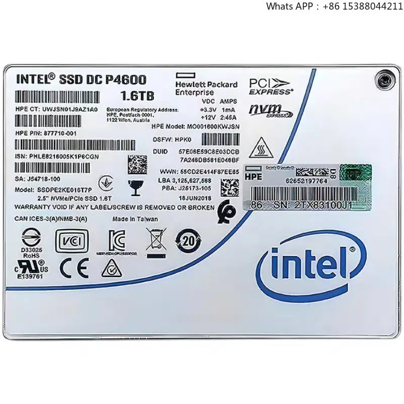 Intl 1.6TB SSD P4600 Series DC NVME U.2 2.5-inch SSDPE2KE016T7 High-Speed SSD