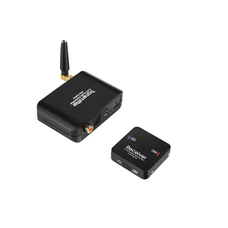 

2.4G Wifi Wireless Audio Transmitter and Receiver 50M Wireless Music Audio Adapter Support Dolby 3.5mm for TV PC DVD Headphone