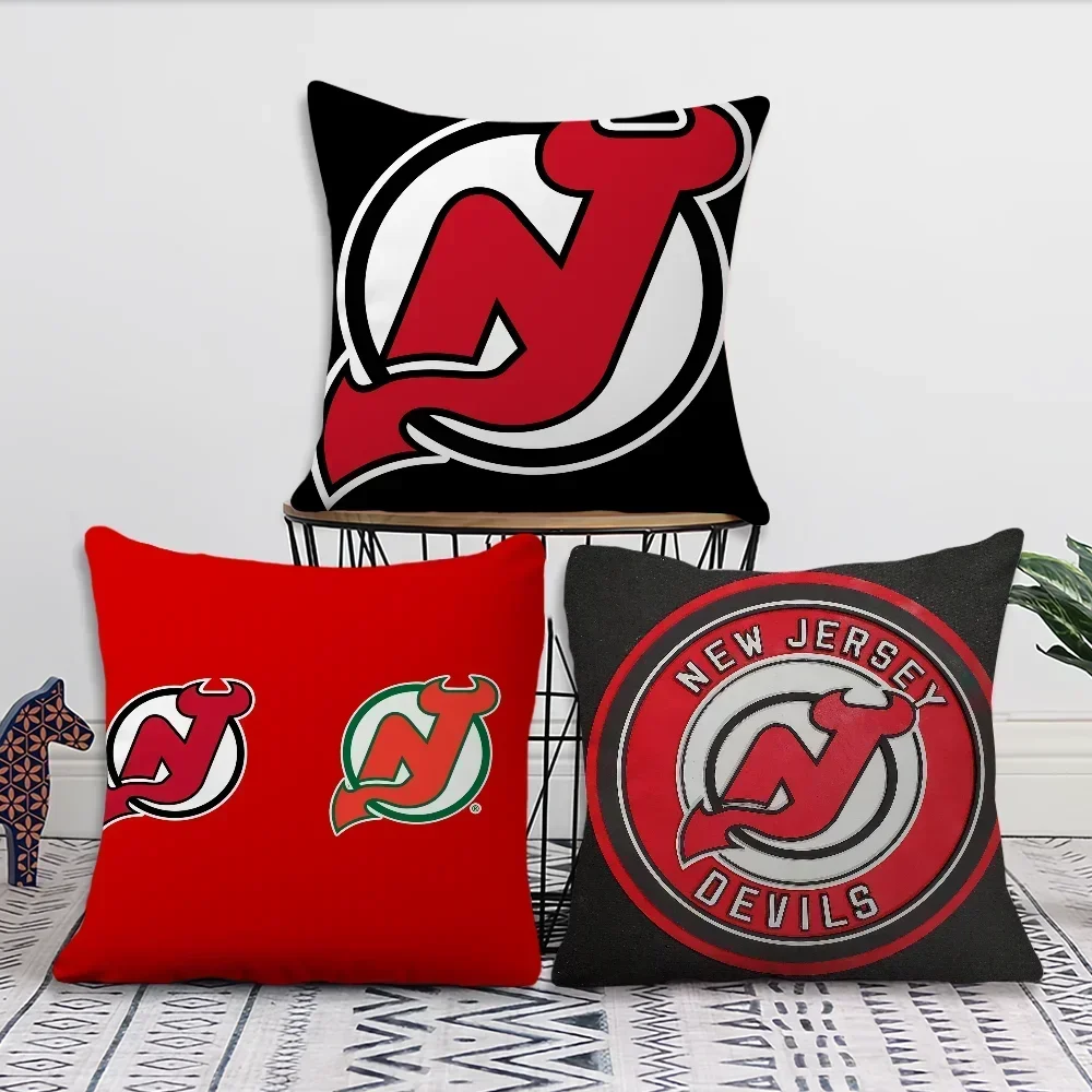 New Jersey D-Devils Pillow Case Sofa Living Room Bedroom Headboard Backrest Cushion Square Cushion Nap Time