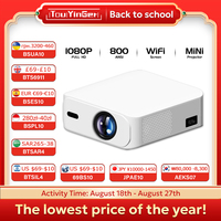 Touyinger L9 portable Projector Full HD 800 ANSI Lumens Short Throw 4K Decode Android Smart TV Video Home Theater Mini Beam