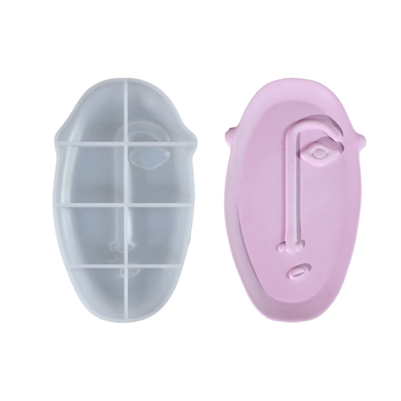 

Flexible Silicone Resin Mold for Dish Epoxy Abstract Face Shaped Tray Making Mould Creative Storage Plate Mould N0HE