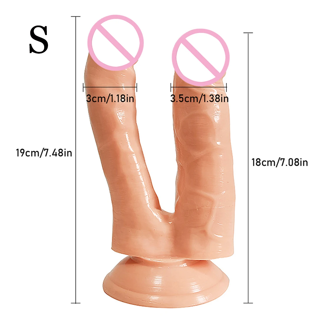 Huge Double Dildos Stimulate Vagina and Anus Penis with Suction Cup Thick Phallus Soft Dick Sex Toys for Women Masturbation
