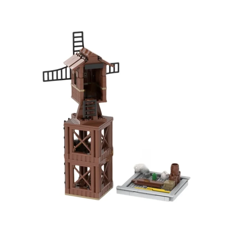 MOC Medieval Windmill Series Model - Small Particle Building Blocks Toy Set with 292 Pieces - Suitable for All Hobbyists to Asse