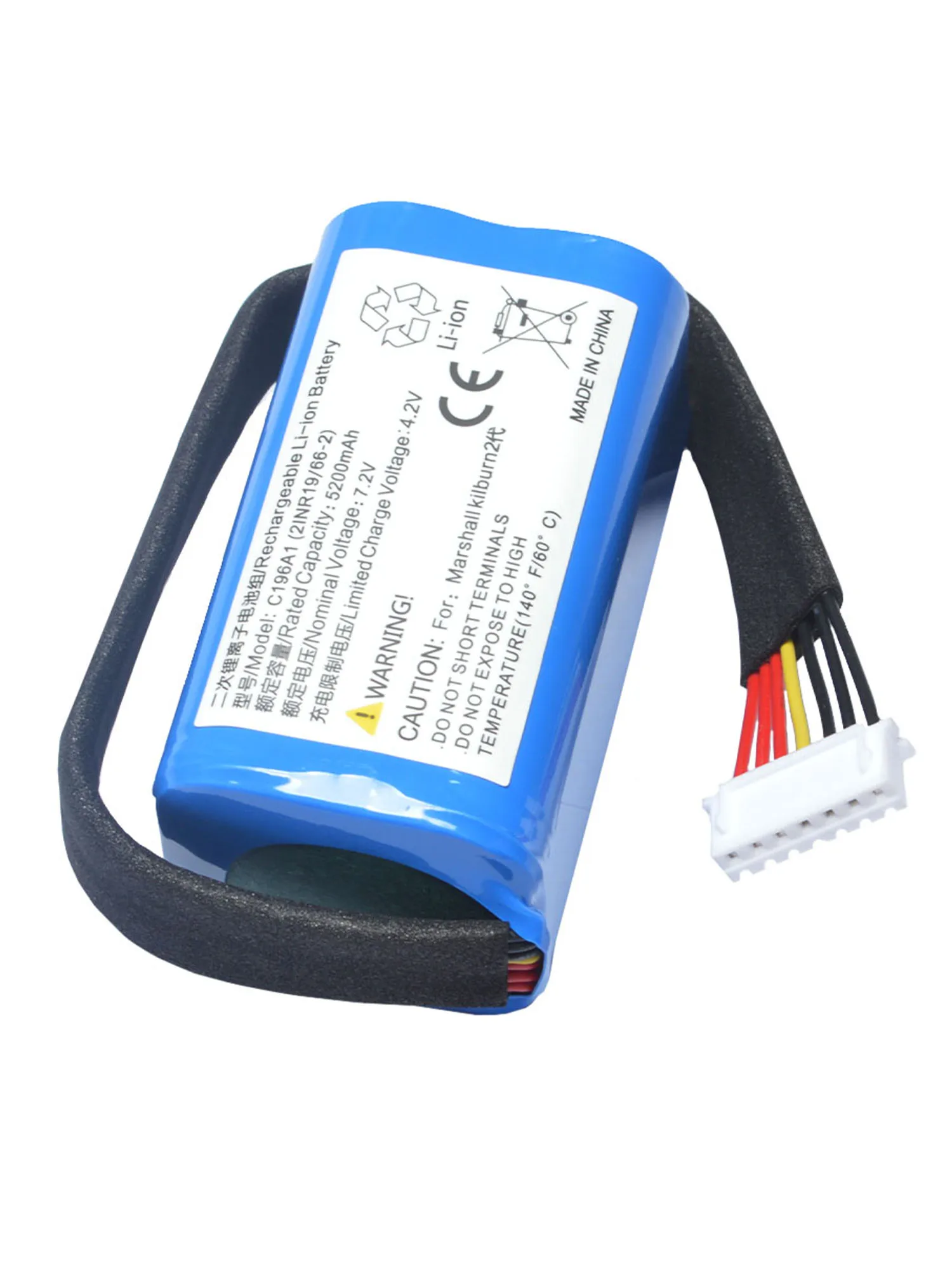 7,2 V 5200 mAh C196A1 Ersatz-Lautsprecher-Akku für Marshall Kilburn II V2 Bluetooth-Funklautsprecher TF18650-3200-4S2PA