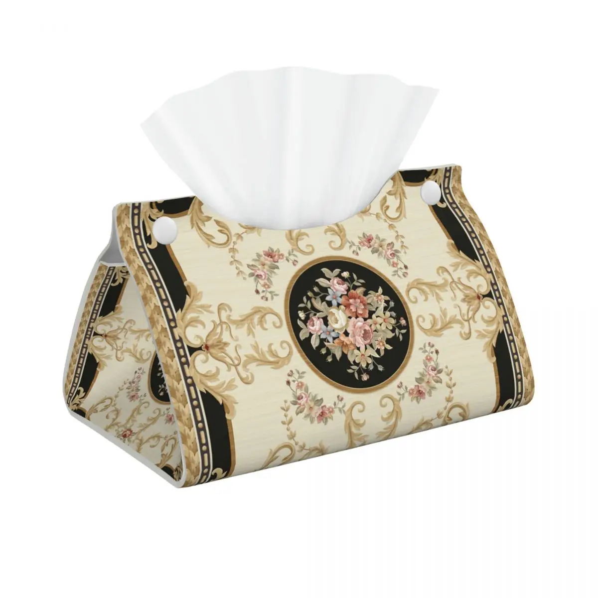 Custom Bohemian Ethnic Tribal Style Tissue Box Holder Rectangular Persian Carpet PU Leather Facial Tissue Box Cover for Car Home