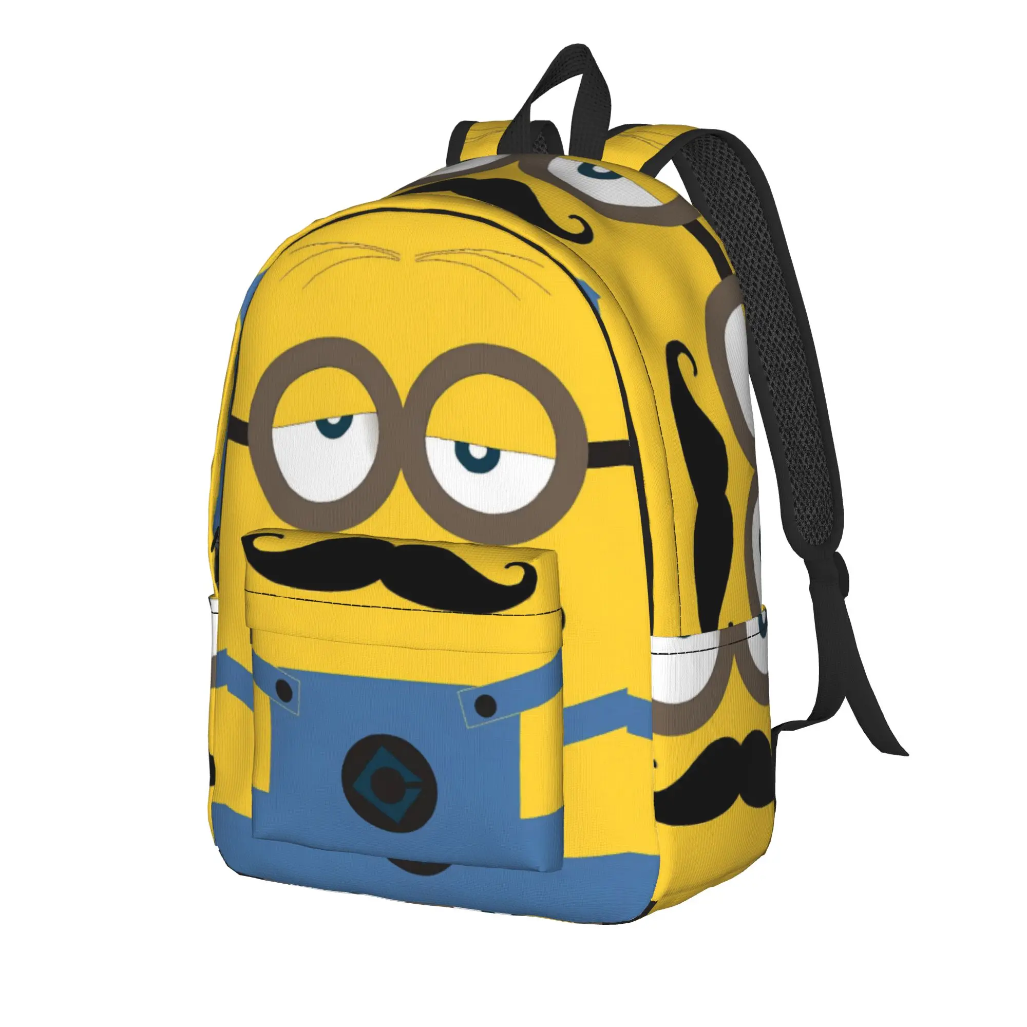 Cartoon M-Minions Face Print Backpack  Novelty Backpacks Teen Outdoor Style Big High School Bags High Quality Rucksack