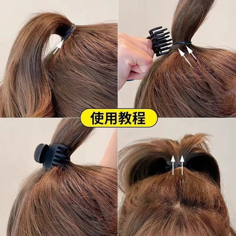 4 cm mittlere Haarklammer, rutschfest, Krabbenquadrat, zweireihig, Zähne, matte Krallenklammern für Frauen und Mädchen, starker Halter, Haar-Accessoires