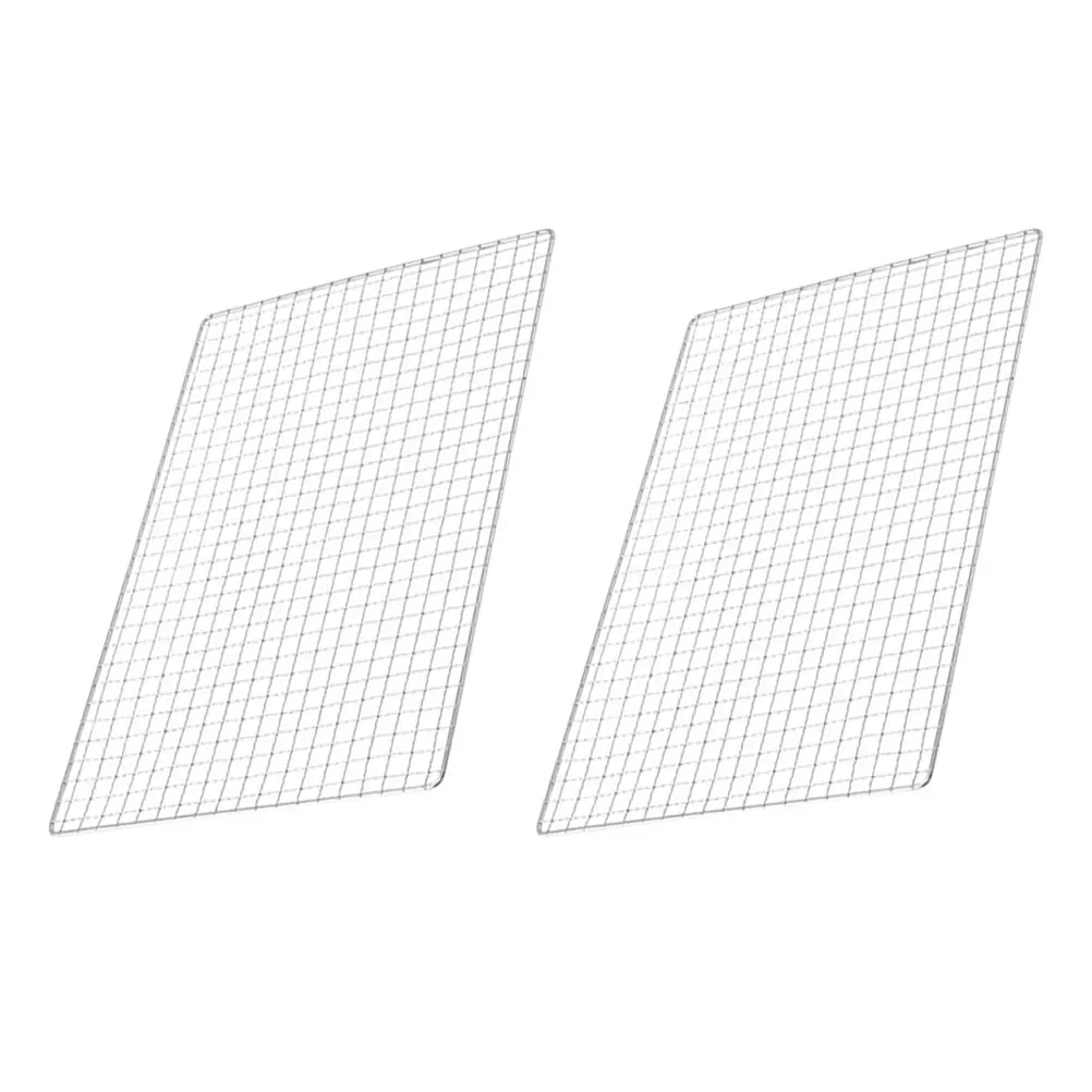 

2 Pcs Rack Stainless Steel BBQ Mesh Tools Barbecue Accessories Flat Supplies Grills
