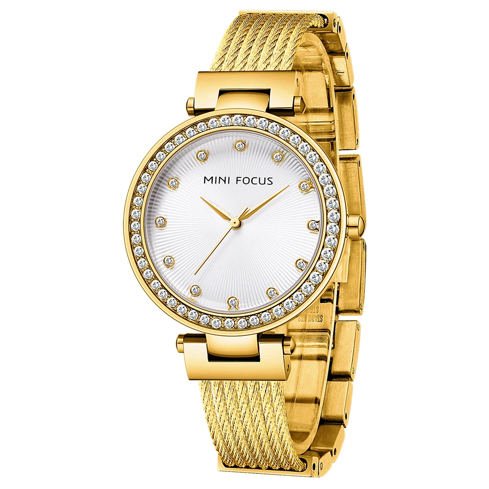 MINIFOCUS Women's Elegant Fashion Watch, Japanese Quartz Movement Stainless Steel Mesh Bracelet Luxury Minimalist Wristwatch