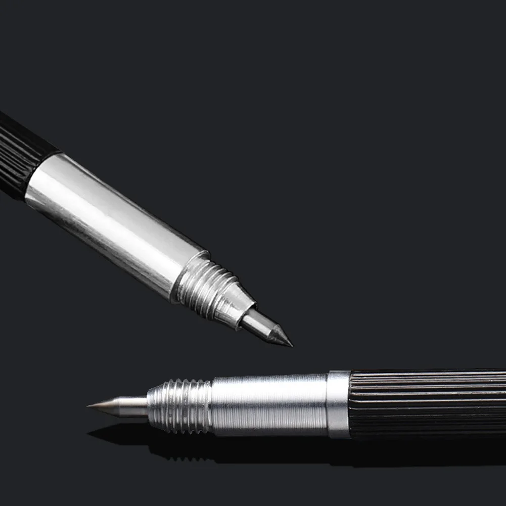 Carbide Tipped Double Ended Scriber Made of Stainless Steel with Magnetic End Cap to Indicate Unused Tip Side During Handling