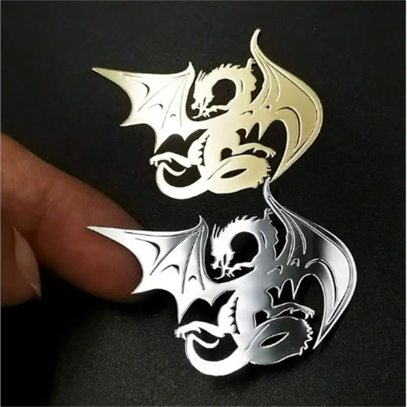 Dragon Badge Silver plated decal window box phone case metal sticker suitable for laptops, cars, power banks and tablets