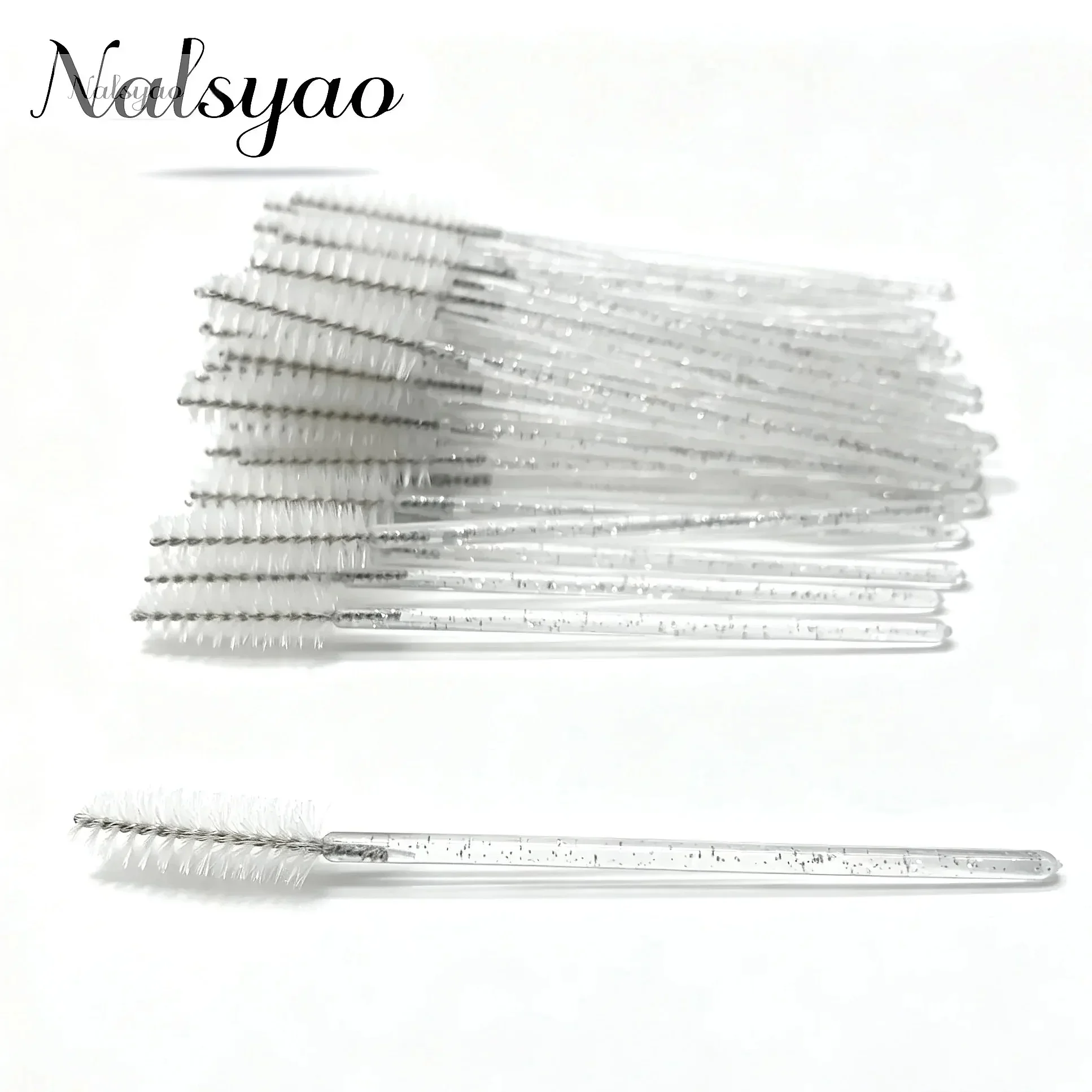 50Pcs Crystal Stick Eyelash Brushes Disposable Mascara Wands Applicator Lash Scrub Eyelashes Extensions Supplies Makeup Brush