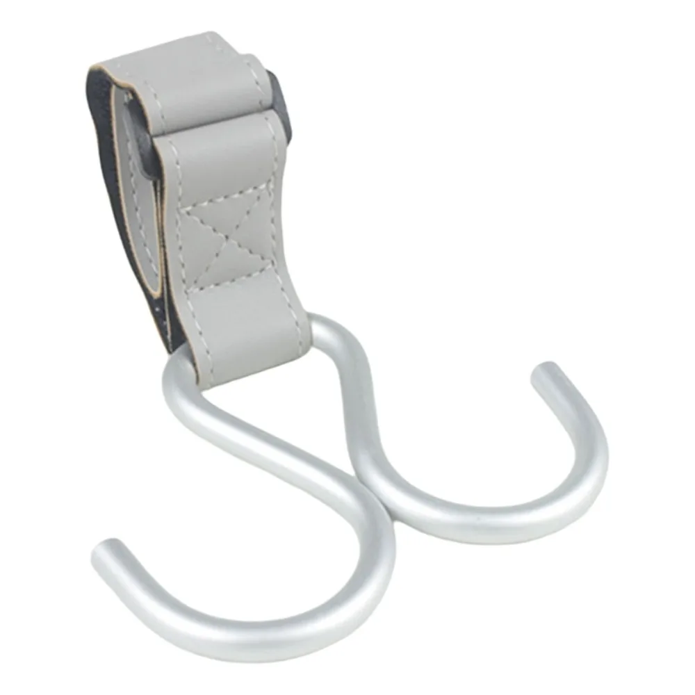 

Cute S Shape Baby Stroller Hooks Double Hook Solid Color Hanging Hook PU Stroller Accessories Stroller Accessories Pram