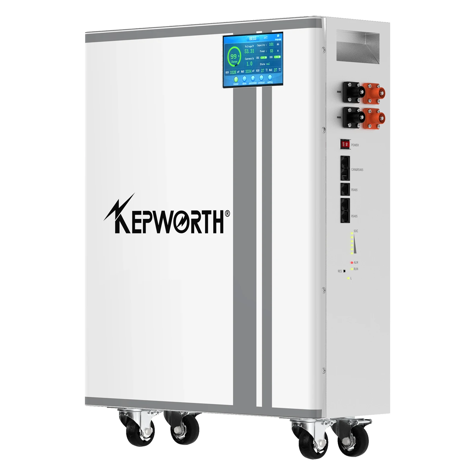 TCBWORTH 48V 100AH LiFePO4-Akku, vertikale Lithiumbatterie der Güteklasse A, 5,12 kWh mit BMS, für netzunabhängiges Energiespeichersystem