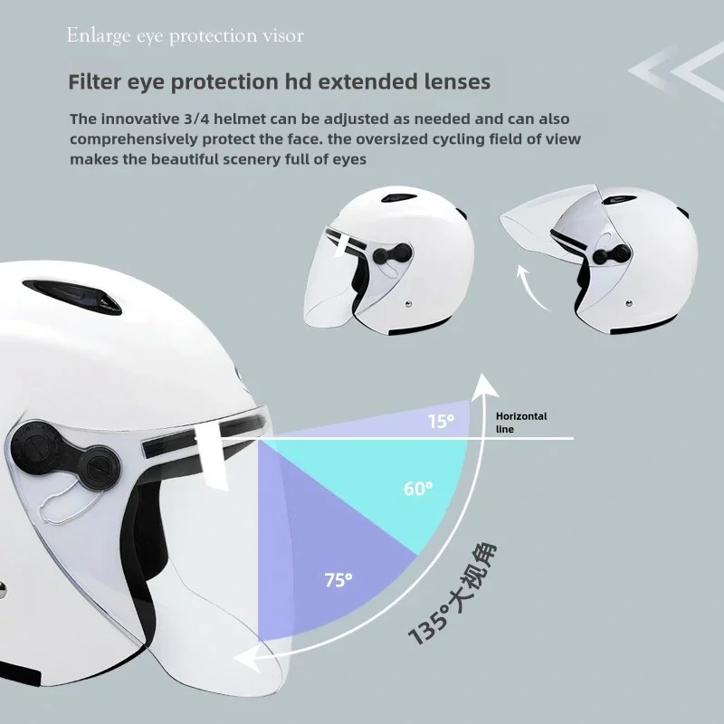 New National Standard 3C Certified Motorcycle Helmets, Electric Vehicle 3/4 Helmets