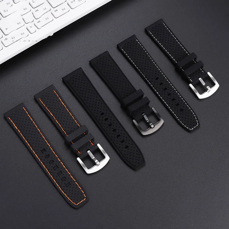 Outdoor sports silicone watch strap suitable for Tissot Mido Seiko TIMEX Casio universal men's High quality silicone tape