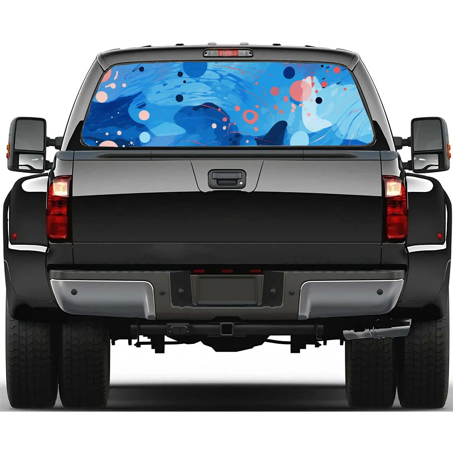 

Абстрактная концепция, художественная наклейка на заднее окно автомобиля, подходит для пикапа, грузовика, автомобиля, универсальная прозрачная перфорированная виниловая наклейка на заднее окно