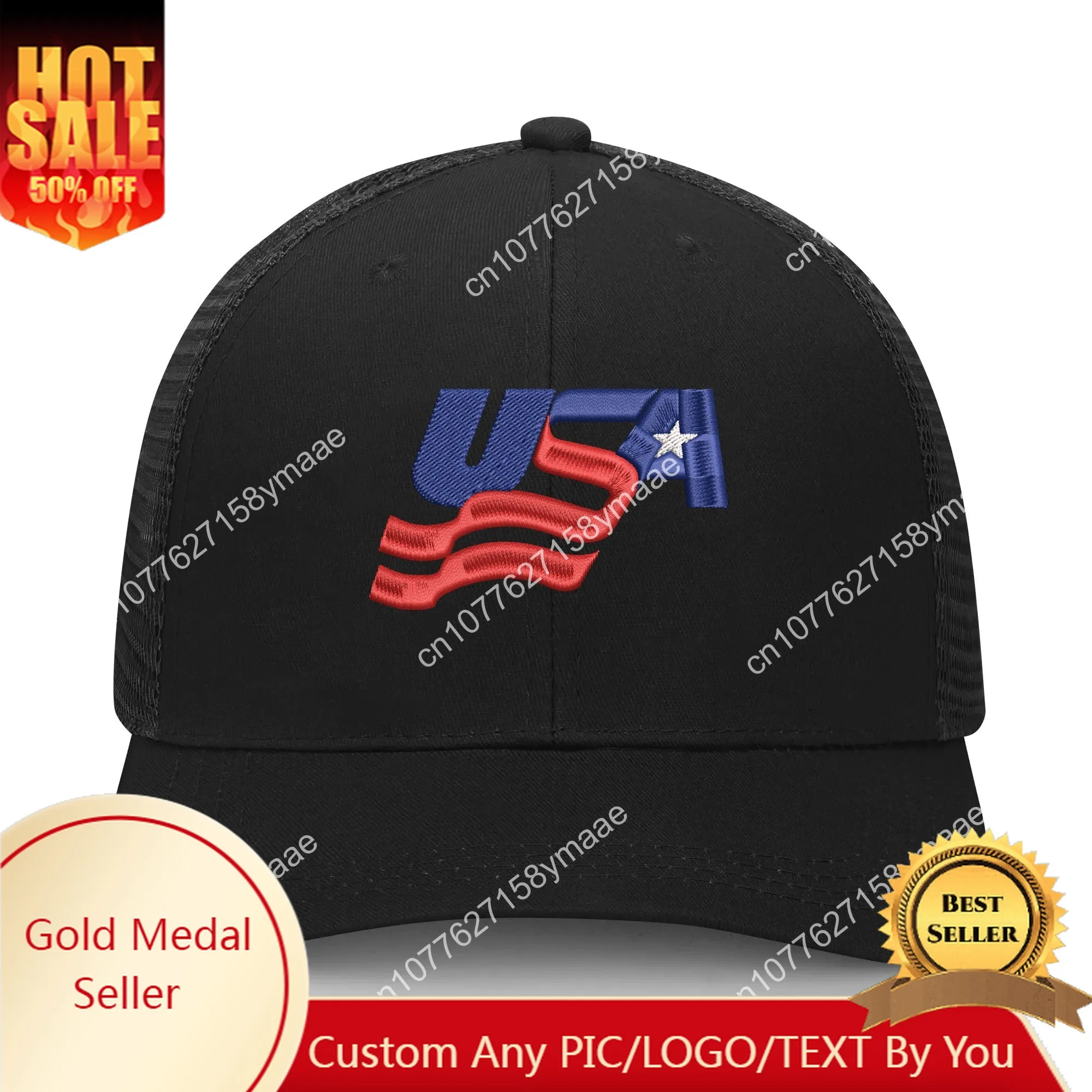 

USA Embroidery Hat Mens Womens Sports Baseball Hat America Washington Breathable Summer Headwear Custom Made Caps Logo Popular