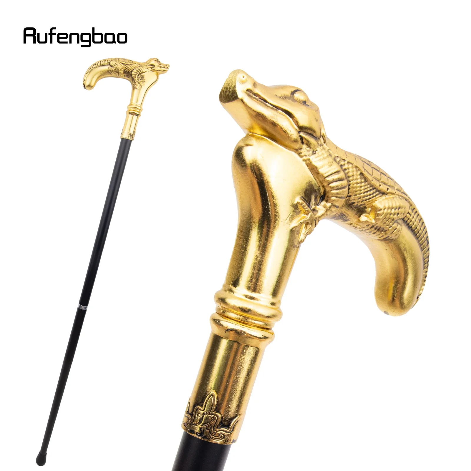 Golden Lizard Walking Cane Fashion Decorative Walking Stick Gentleman Elegant Cosplay Cane Knob Crosier 89cm