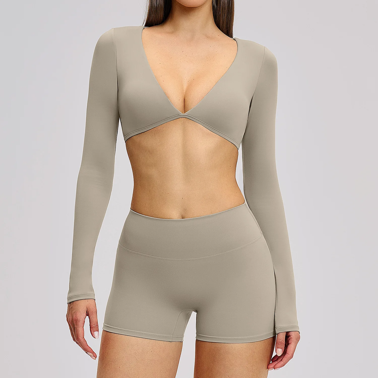 2PCS Yoga Suit Women Sports Outfits Quick-Drying Gym Set Women Tracksuit Running Workout Long Sleeve Sports Shirt Yoga Clothing