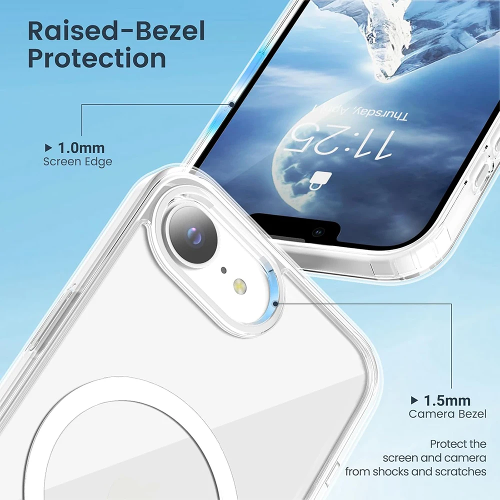 Strong Magnetic Magsafe Case For iPhone 16E 16 E Hybrid Shockproof Cover For Iphone SE 4 SE4 2025 Clear Hard Back Silicone Shell - náhled 6