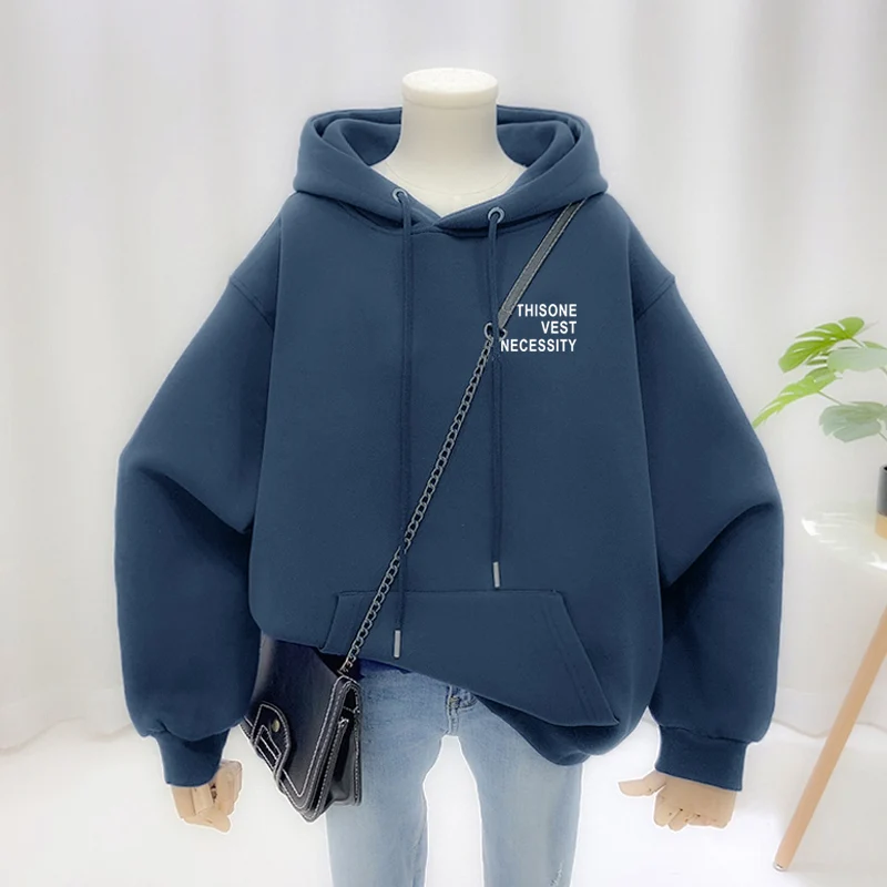 2025 New Oversize Hoodie Women's Autumn Winter Thickened Fleece Lazy Style Jacket Casual Comfortable Loose Fit Long Sleeve