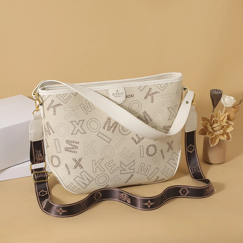 Модная сумка через плечо большой вместимости на молнии, высококачественная женская сумка через плечо с ремешком-цепочкой, элегантная дизайнерская сумка