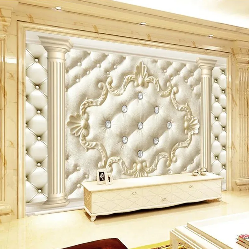 

European Classic Roman Column 3D Wallpaper – Soft Pack Non-Woven Mural for Living Room, Sofa & TV Home Decor Background