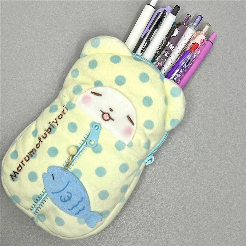 Marumofubiyori Bear Plush Pencil Case Sleeping Bag Kawaii Cute School Pencil Cases for Girls Kids Pencil Pouch Pen Storage Bags