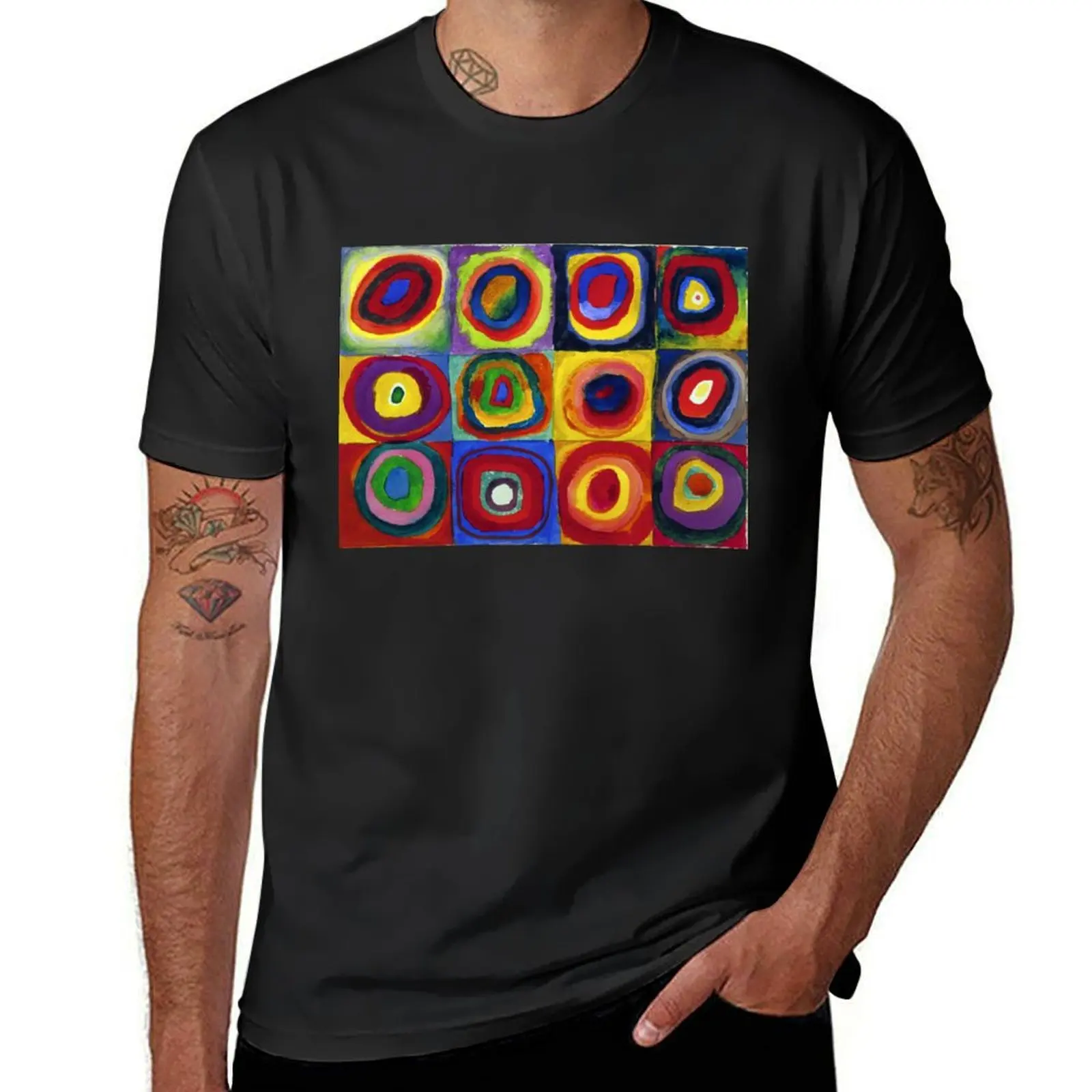 Color Study: Squares with Concentric Circles by Wassily Kandinsky T-Shirt funnys quick drying Short sleeve tee men