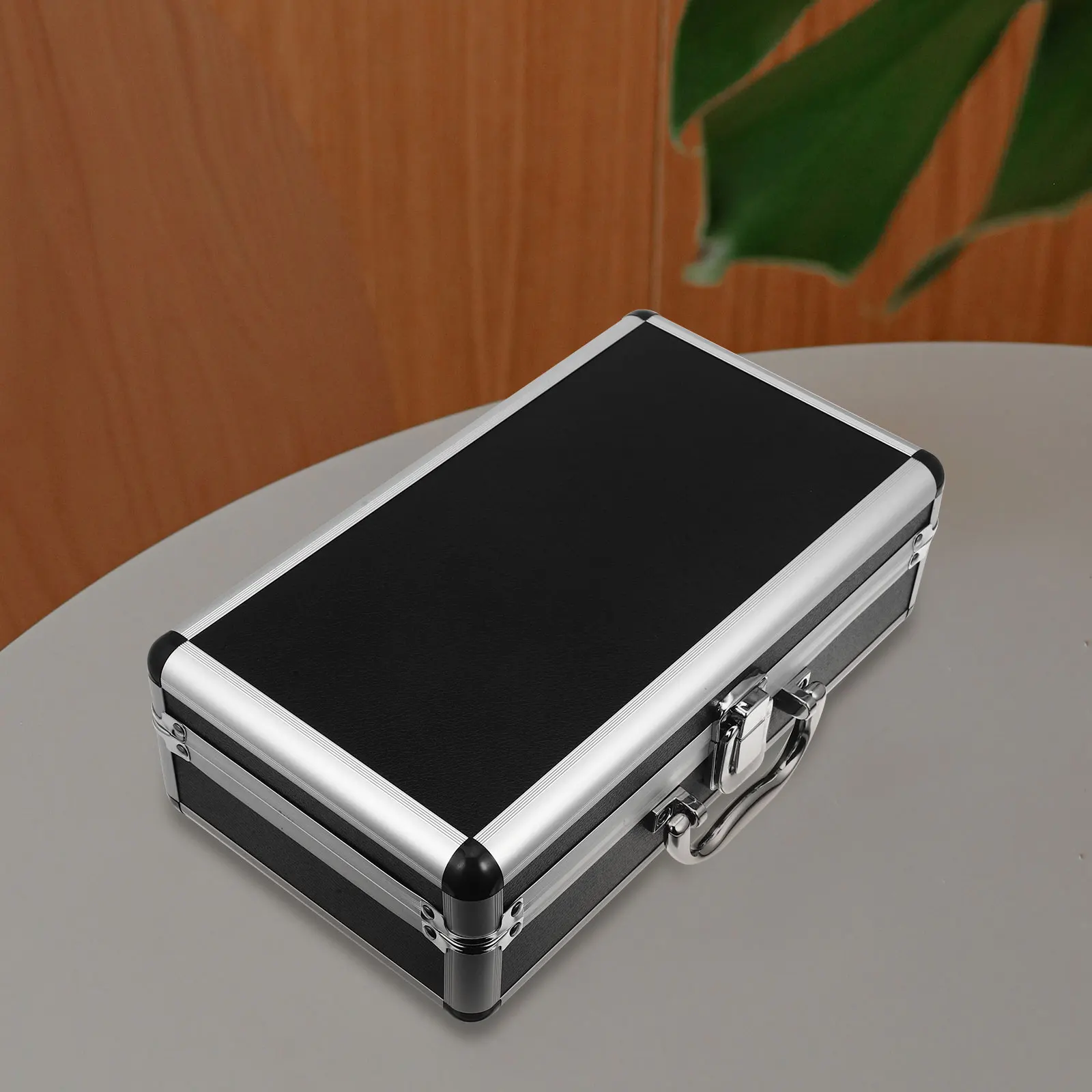 

Password Suitcase Black Round Corner Large Capacity Storage Box Tools Clamps Screws Accessories Jewelry Multi purpose Aluminum