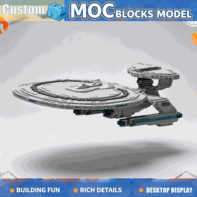 1518Parts MOC Sci Fi Starfleet Exploration Starship Model Custom Puzzle DIY Creative Building Blocks Assembly Toy Display Gift