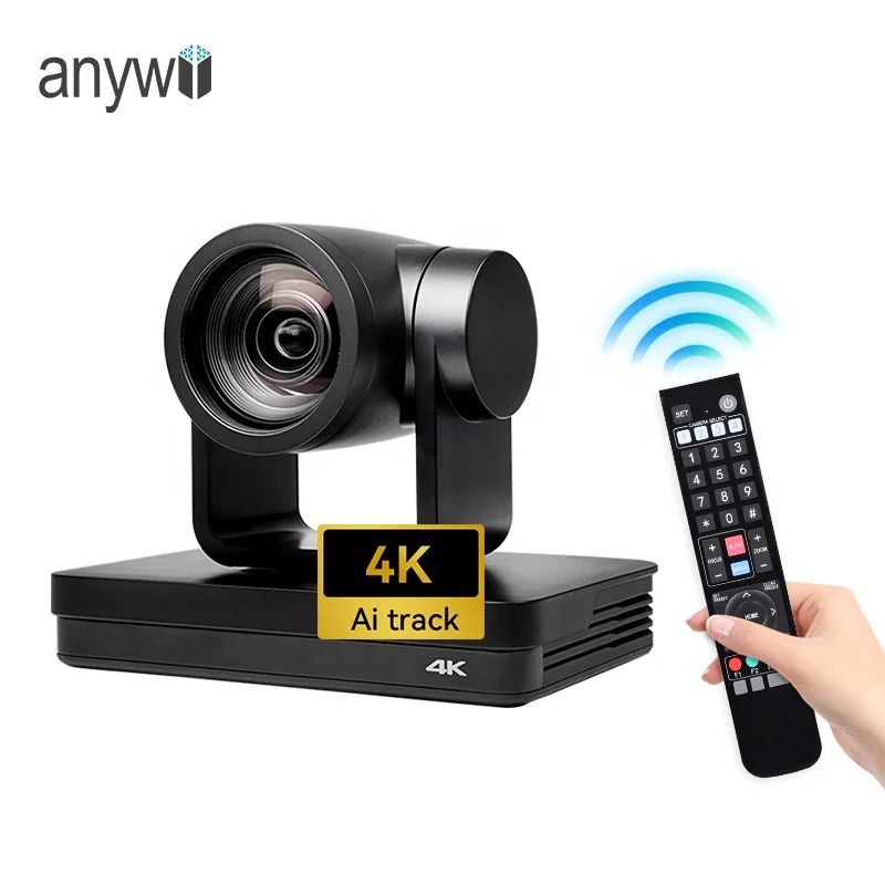 

Камера Anywii с автоматическим слежением, 4K UHD PTZ NDI, камера с 12-кратным оптическим зумом, камера для видеоконференций для церковной студии