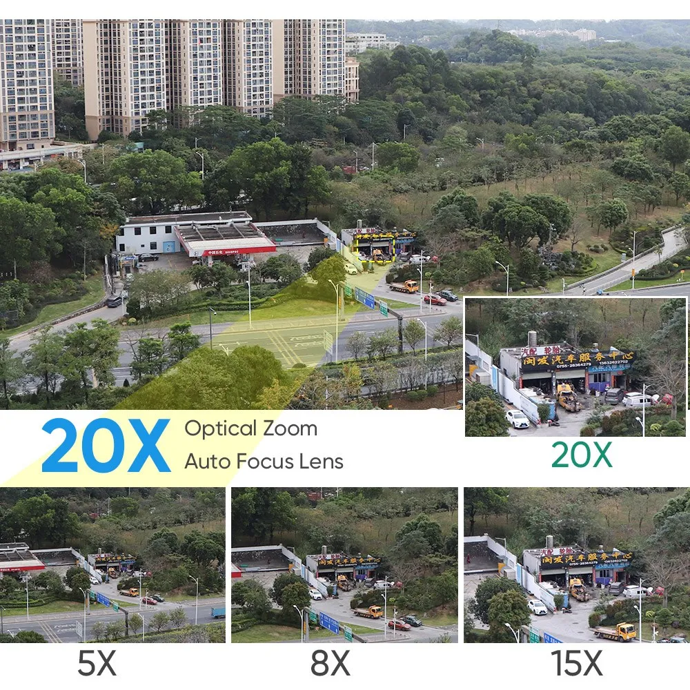 Imagem -05 - Vision Câmeras de Vigilância Wifi 8k 20x Zoom Óptico sem Fio ao ar Livre Quatro Lentes Telas Duplas Ptz Câmera Cctv de Rastreamento Automático ls